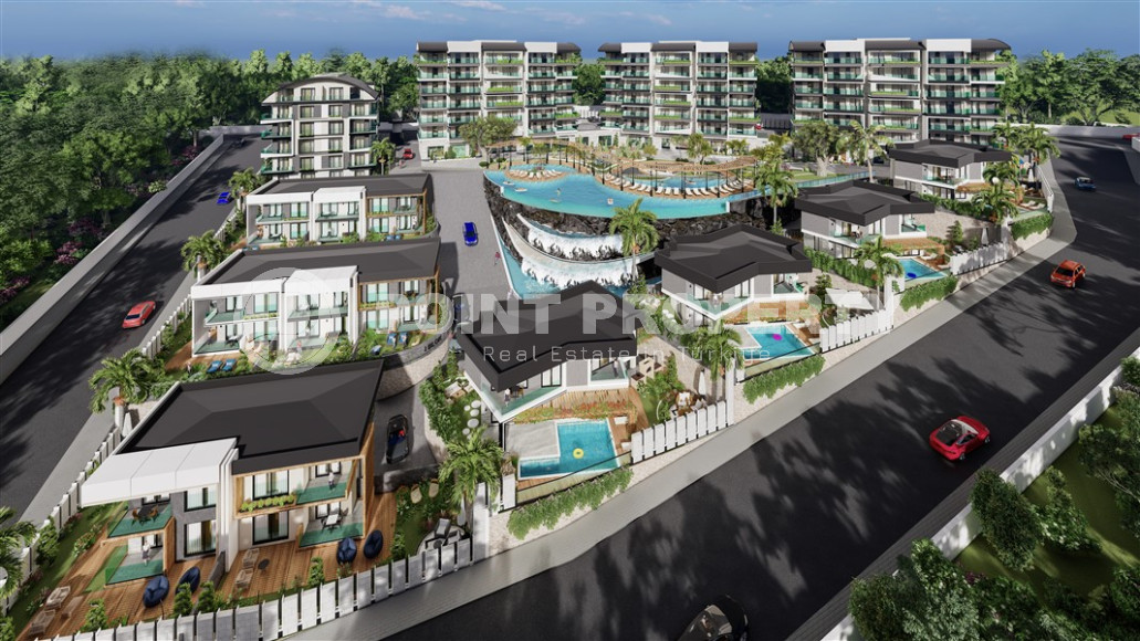 Новый крупный проект с квартирами и виллами от 63 до 425 м2, с видом на море в районе Каргыджак.-id-1301-фото-4