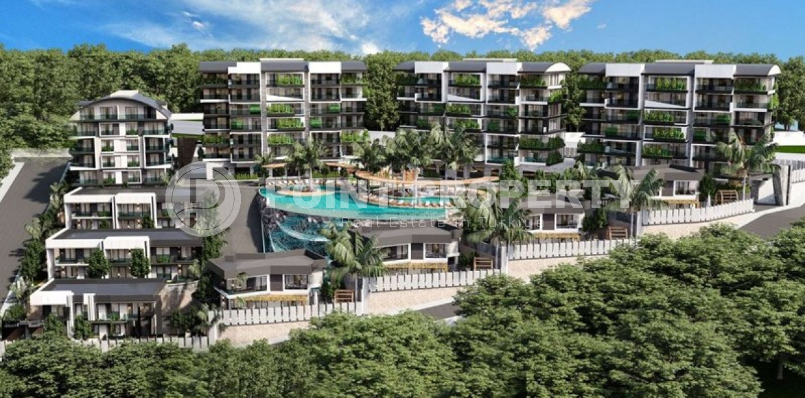 Новый крупный проект с квартирами и виллами от 63 до 425 м2, с видом на море в районе Каргыджак.-id-1301-фото-5