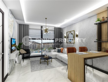 Небольшая квартира 1+1 с площадью 52 м2 в строящемся комплексе, район Оба-id-3443-фото-2