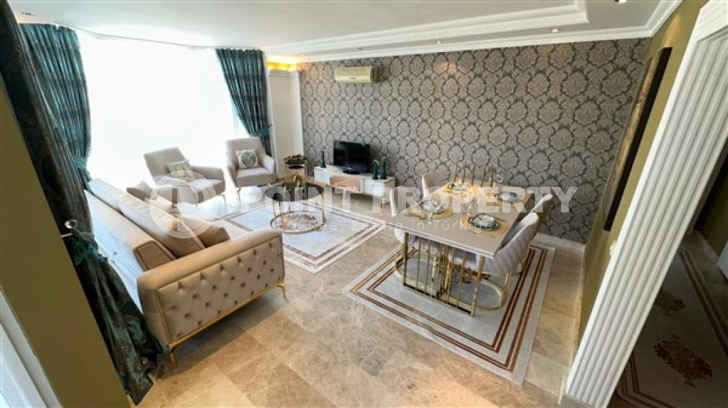 Трёхкомнатные апартаменты 100 м2 с мебелью и роскошным интерьером в районе Джикджилли-id-3481-фото-6