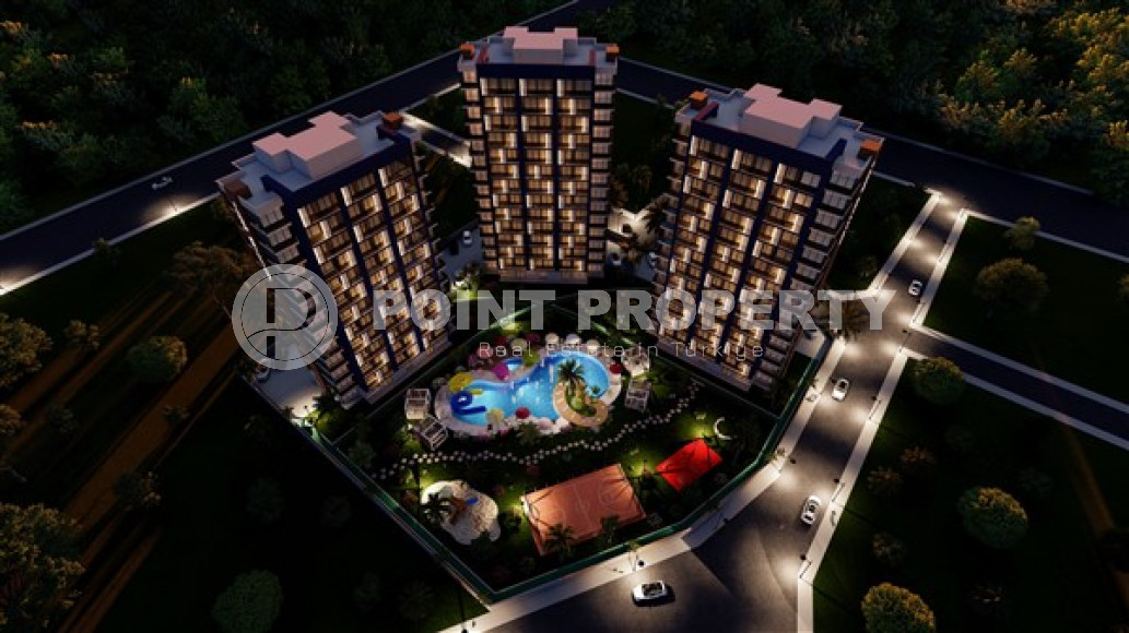 Apartments 56 - 76 m2 at the foundation pit stage in a high-rise residence of three blocks under construction, Mersin-id-3544-photo-3