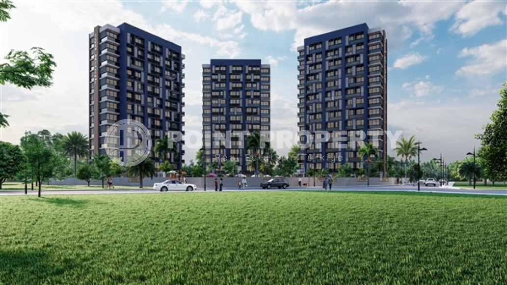 Apartments 56 - 76 m2 at the foundation pit stage in a high-rise residence of three blocks under construction, Mersin-id-3544-photo-4