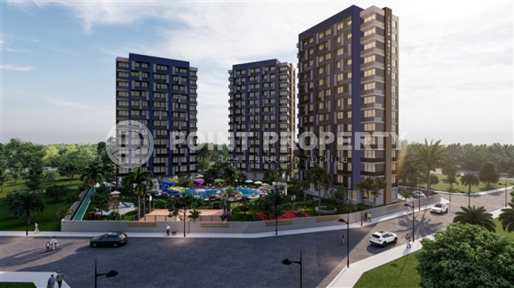 Apartments 56 - 76 m2 at the foundation pit stage in a high-rise residence of three blocks under construction, Mersin-id-3544-photo-5