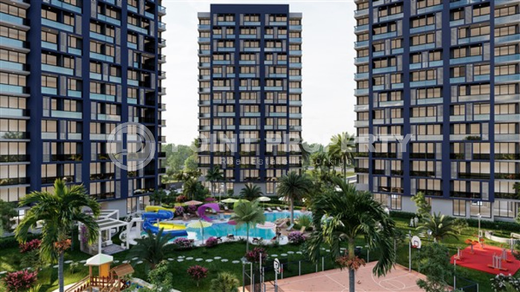 Apartments 56 - 76 m2 at the foundation pit stage in a high-rise residence of three blocks under construction, Mersin-id-3544-photo-7