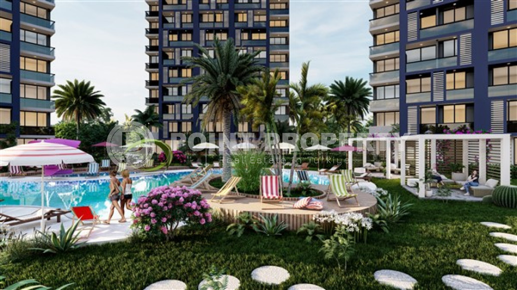 Apartments 56 - 76 m2 at the foundation pit stage in a high-rise residence of three blocks under construction, Mersin-id-3544-photo-9