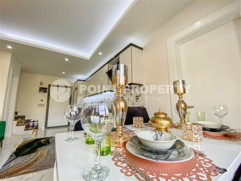 Two-level apartment with 2+1 layout with furniture and access to the terrace, Oba district, 86 m2-id-1307-photo-7