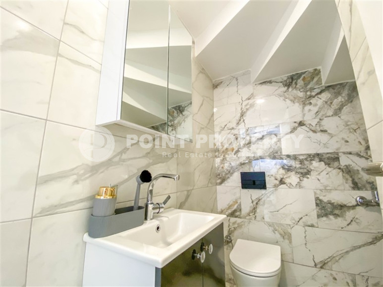 Two-level apartment with 2+1 layout with furniture and access to the terrace, Oba district, 86 m2-id-1307-photo-16