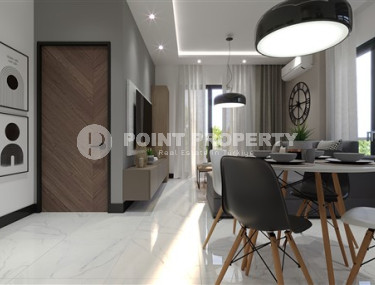 Небольшие апартаменты 50 м2 в комплексе на завершающем этапе строительства в 150 метрах от моря, центр Аланьи-id-3609-фото-3