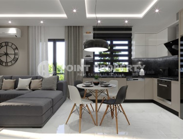 Небольшие апартаменты 50 м2 в комплексе на завершающем этапе строительства в 150 метрах от моря, центр Аланьи-id-3609-фото-4