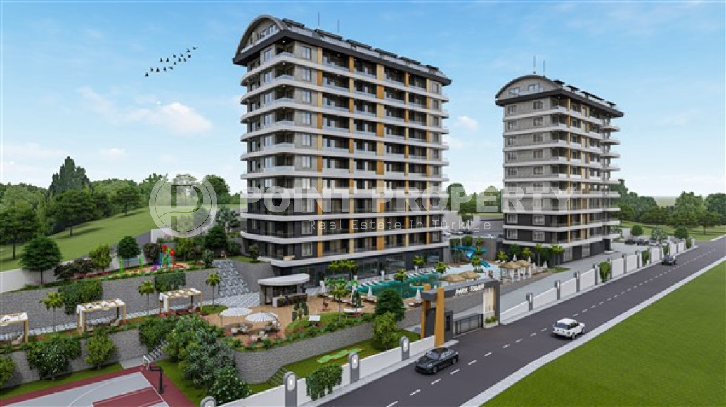 Двухуровневые апартаменты 100 м2 в строящейся резиденции с собственным пляжем, район Авсаллар-id-3622-фото-2