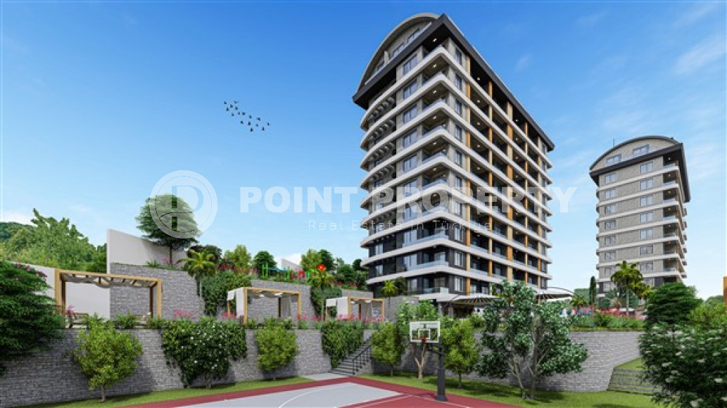 Двухуровневые апартаменты 100 м2 в строящейся резиденции с собственным пляжем, район Авсаллар-id-3622-фото-3