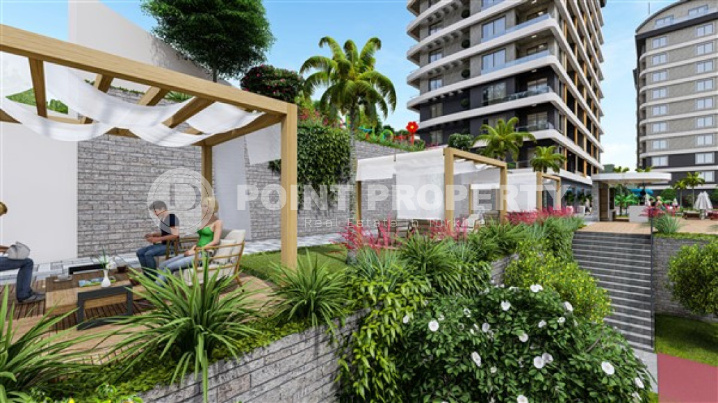 Двухуровневые апартаменты 100 м2 в строящейся резиденции с собственным пляжем, район Авсаллар-id-3622-фото-6