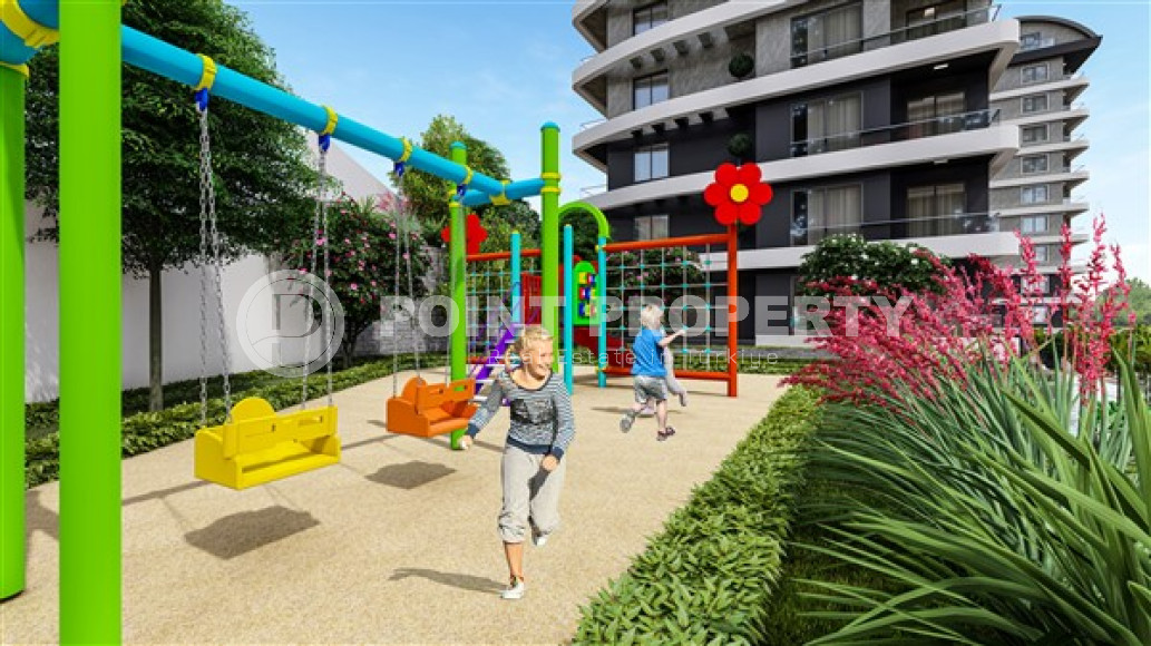 Двухуровневые апартаменты 100 м2 в строящейся резиденции с собственным пляжем, район Авсаллар-id-3622-фото-7