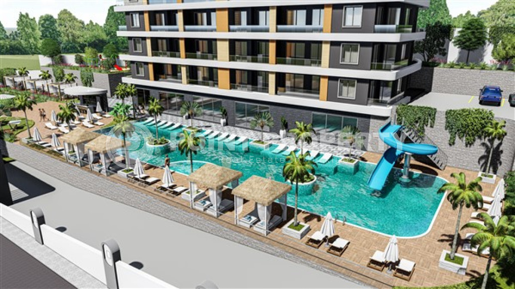 Двухуровневые апартаменты 100 м2 в строящейся резиденции с собственным пляжем, район Авсаллар-id-3622-фото-8