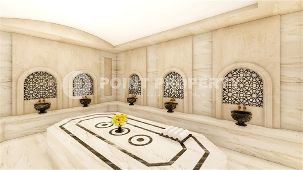 Двухуровневые апартаменты 100 м2 в строящейся резиденции с собственным пляжем, район Авсаллар-id-3622-фото-12