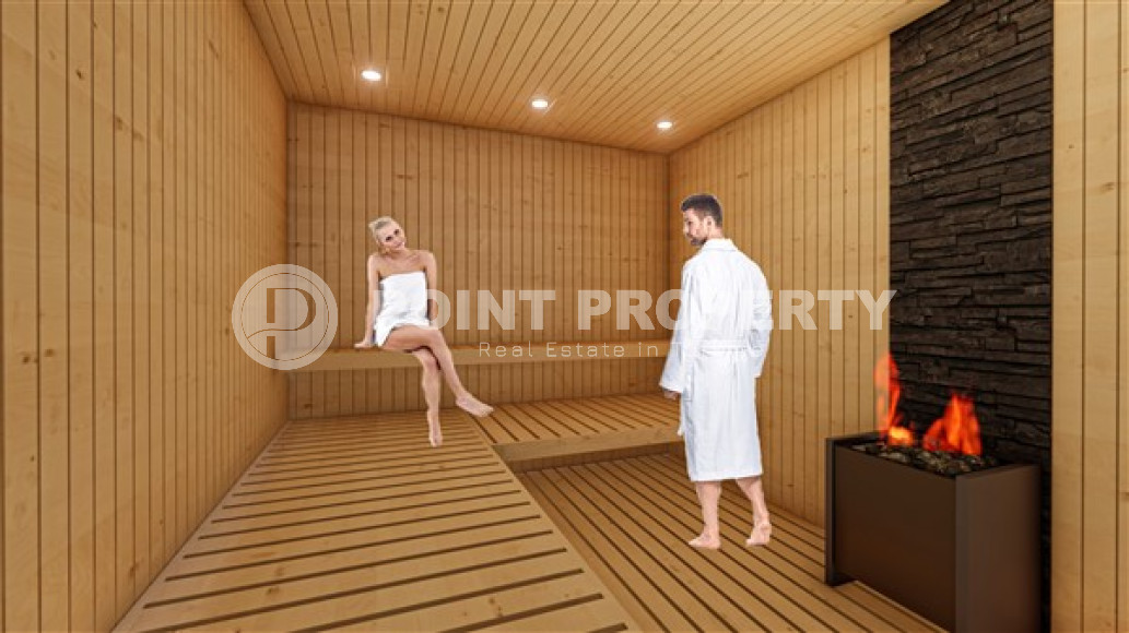 Двухуровневые апартаменты 100 м2 в строящейся резиденции с собственным пляжем, район Авсаллар-id-3622-фото-13