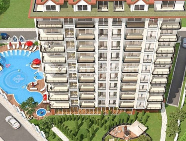 Красивая двухкомнатная квартира 53 м2, центр Аланьи, в строящейся резиденции с отельной инфраструктурой-id-3649-фото-3