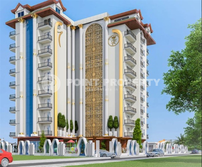 Красивая двухкомнатная квартира 53 м2, центр Аланьи, в строящейся резиденции с отельной инфраструктурой-id-3649-фото-4