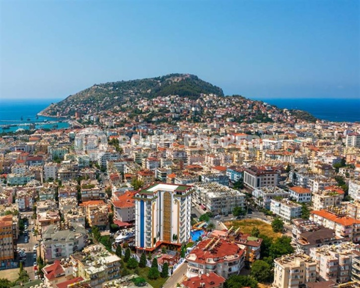 Красивая двухкомнатная квартира 53 м2, центр Аланьи, в строящейся резиденции с отельной инфраструктурой-id-3649-фото-7