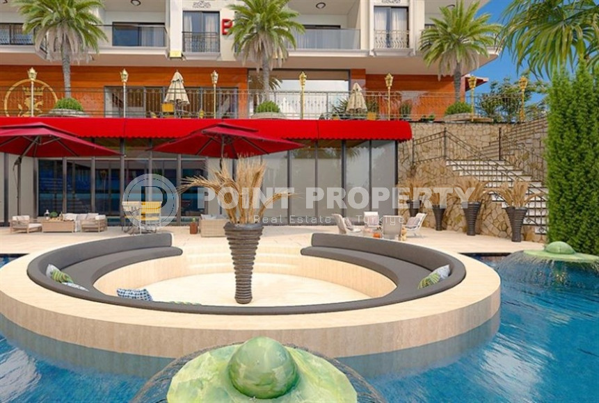 Красивая двухкомнатная квартира 53 м2, центр Аланьи, в строящейся резиденции с отельной инфраструктурой-id-3649-фото-8