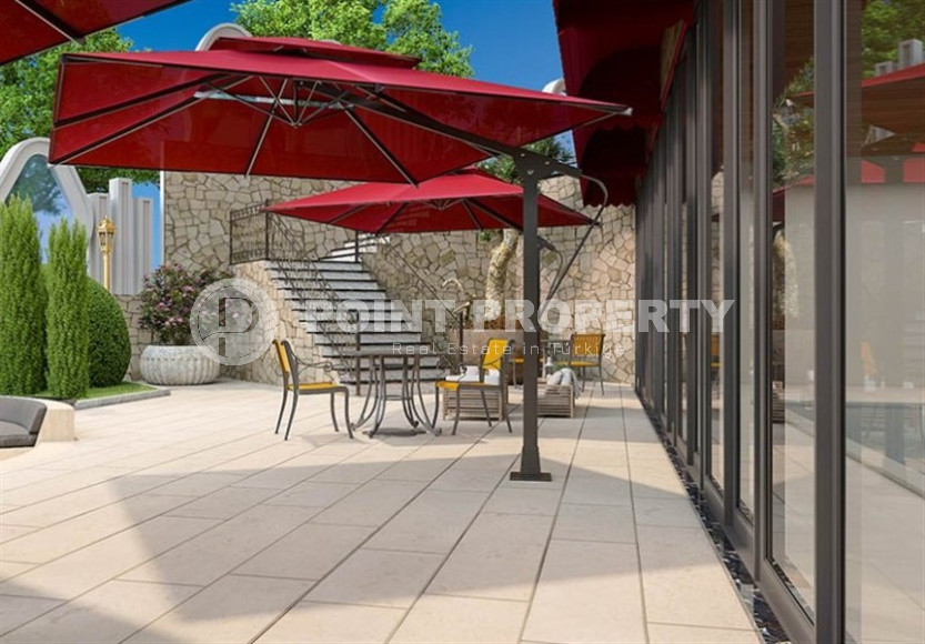 Красивая двухкомнатная квартира 53 м2, центр Аланьи, в строящейся резиденции с отельной инфраструктурой-id-3649-фото-9