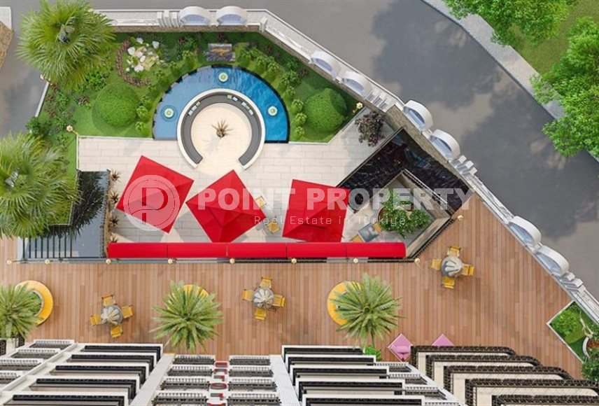 Красивая двухкомнатная квартира 53 м2, центр Аланьи, в строящейся резиденции с отельной инфраструктурой-id-3649-фото-10