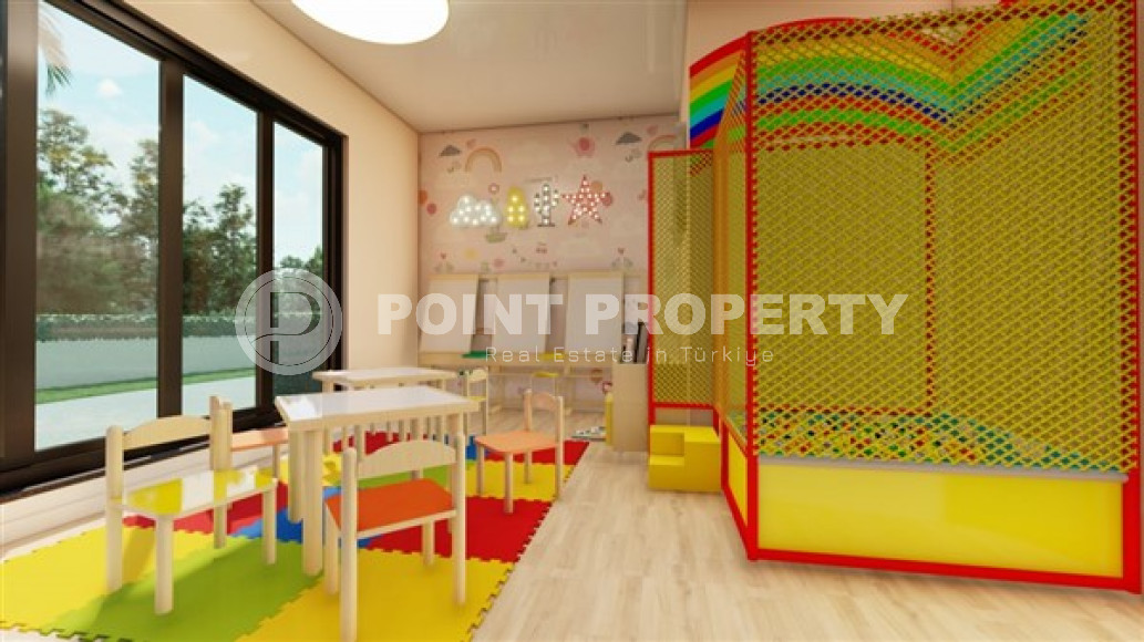 Новые двухкомнатные апартаменты 56 м2 в строящейся малоэтажной резиденции, центр Аланьи, Кейкубат-id-3663-фото-9