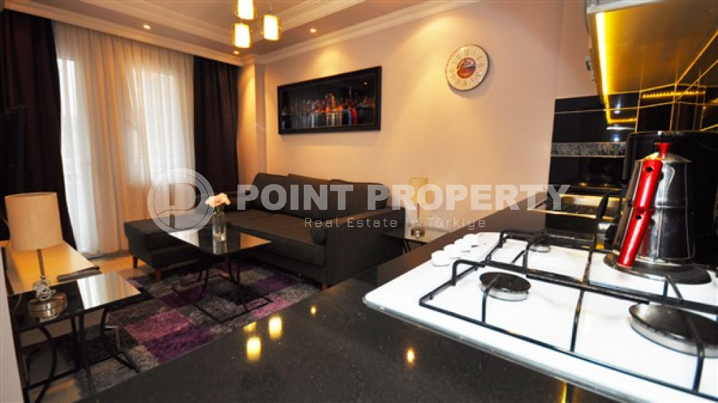 Небольшие апартаменты 1+1 с площадью 45 м2 недалеко от пляжа Клеопатры, центр Аланьи-id-3756-фото-8