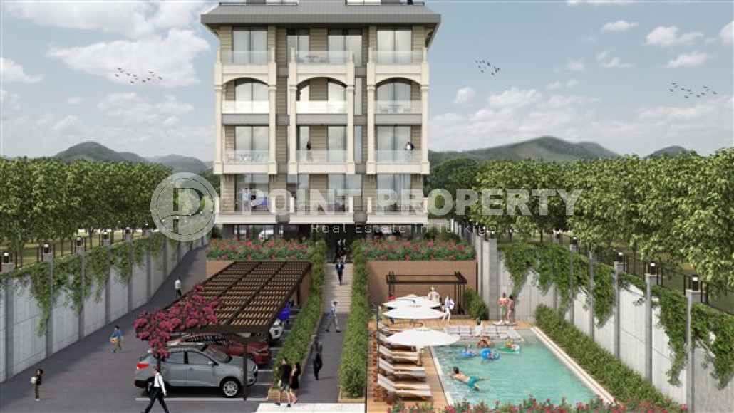 Двухкомнатные апартаменты 55 м2 в красочной резиденции на этапе строительных работ, район Кестель-id-3853-фото-3