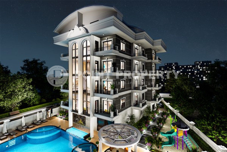 New project - apartments and duplexes on different floors in a building under construction in the prestigious Upper Oba area of Alanya.-id-4079-photo-6