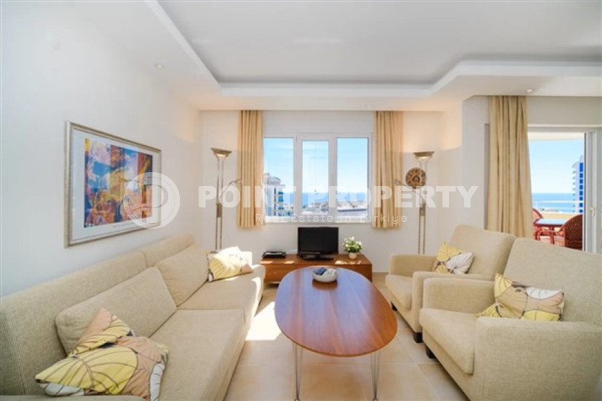 Светлая уютная квартира 2+1 на 7-м этаже с панорамным видом на море в спокойном районе Аланьи Тосмур.-id-4137-фото-2