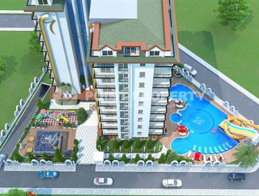 Современные двухкомнатные апартаменты 53 м2, в центре Аланьи. Строящаяся резиденция с отельной инфраструктурой-id-4152-фото-3