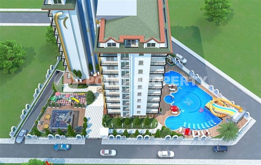 Современные двухкомнатные апартаменты 53 м2, в центре Аланьи. Строящаяся резиденция с отельной инфраструктурой-id-4152-фото-3