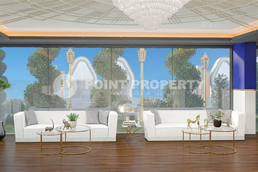 Современные двухкомнатные апартаменты 53 м2, в центре Аланьи. Строящаяся резиденция с отельной инфраструктурой-id-4152-фото-7