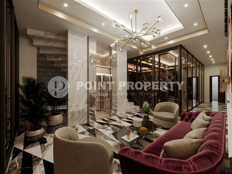 Luxury duplex villa with a total living area of 492 m2 under construction, Kargicak area-id-4164-photo-9