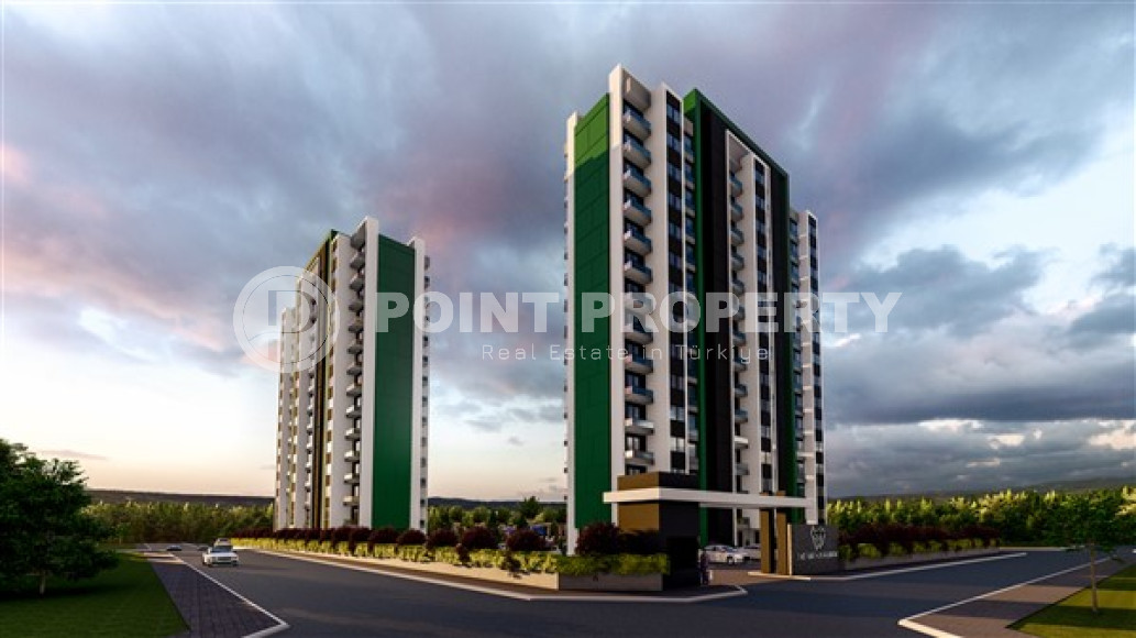 Два строящихся высотных жилых здания в районе Мезетли, Мерсин. Дата завершения работ в 2024 году.-id-4236-фото-3