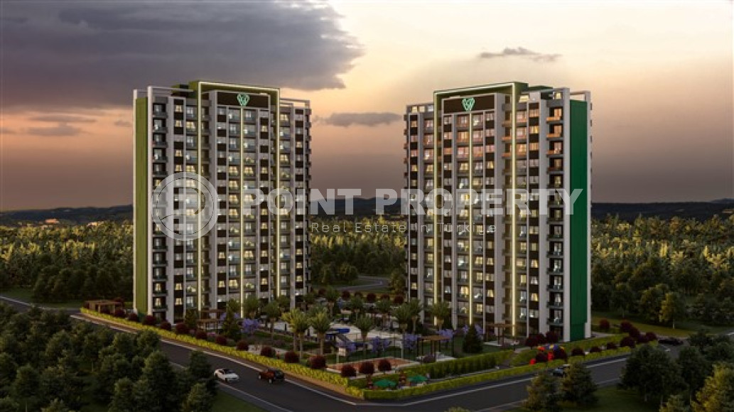 Два строящихся высотных жилых здания в районе Мезетли, Мерсин. Дата завершения работ в 2024 году.-id-4236-фото-12