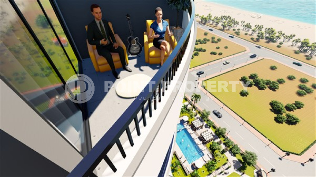 Инвестиционный проект в районе Мерсина, Томюк. Резиденция из 14 этажей в 600 метрах от моря.-id-4237-фото-9