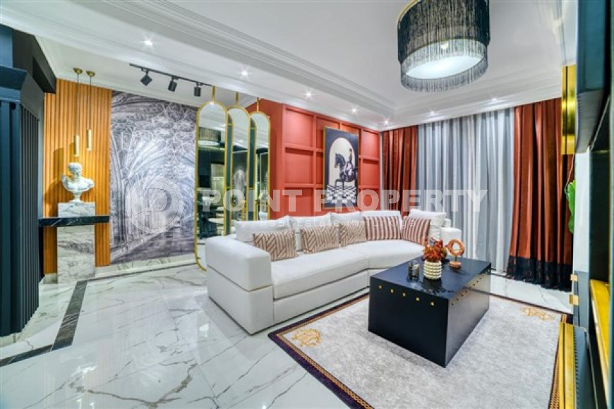 Four-room apartment with furniture and beautiful interior design, Alanya center, Tepe-id-4258-photo-1