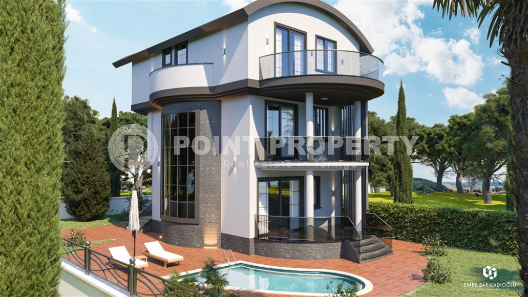 Эксклюзивный проект. Трехэтажные виллы 4+1 с собственным бассейном в живописном районе Алании, в Паяллар. До моря 150м-id-1354-фото-2