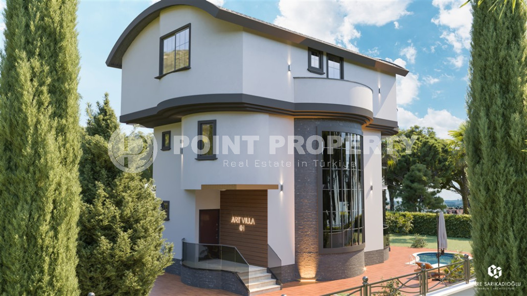 Эксклюзивный проект. Трехэтажные виллы 4+1 с собственным бассейном в живописном районе Алании, в Паяллар. До моря 150м-id-1354-фото-3