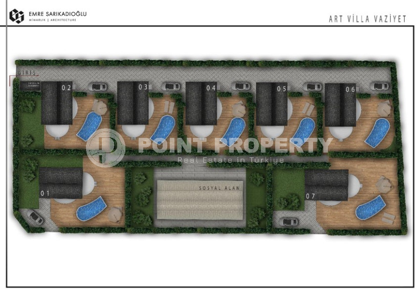 Эксклюзивный проект. Трехэтажные виллы 4+1 с собственным бассейном в живописном районе Алании, в Паяллар. До моря 150м-id-1354-фото-14