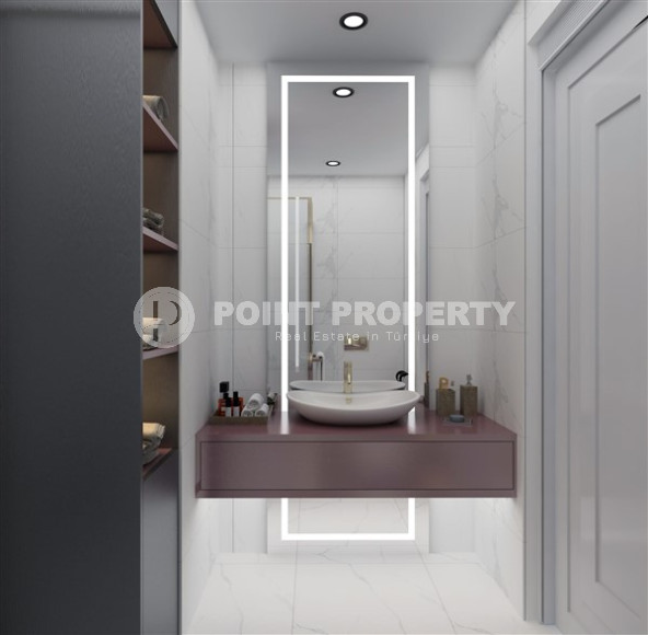 Небольшая квартира 1+1 в новом жилом комплексе на этапе строительства в зеленом экологически чистом районе Демирташ.-id-4385-фото-3