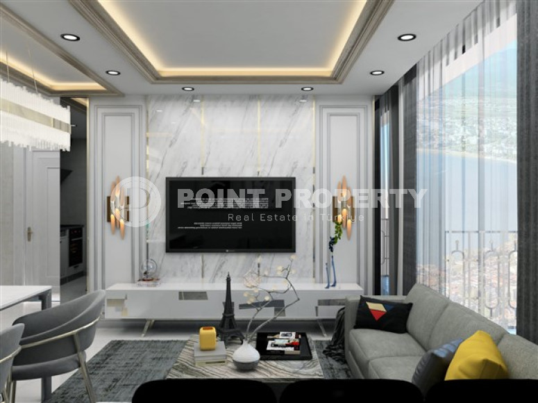 Небольшая квартира 1+1 в новом жилом комплексе на этапе строительства в зеленом экологически чистом районе Демирташ.-id-4385-фото-9