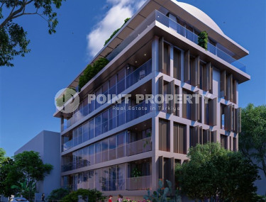 Новая трехкомнатная квартира, 75м², в резиденции с бассейном в 100м от пляжа Клеопатры, Алания-id-1364-фото-1