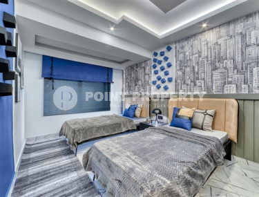 Стильные трёхкомнатные апартаменты с эксклюзивным дизайном в 150 метрах от моря, Аланья, Гуллер Пинари-id-4410-фото-2