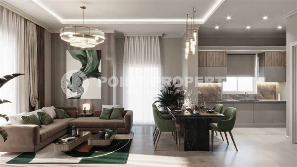 Недорогая двухкомнатная квартира 57 м2 в новой резиденции, в районе Авсаллар-id-4528-фото-3