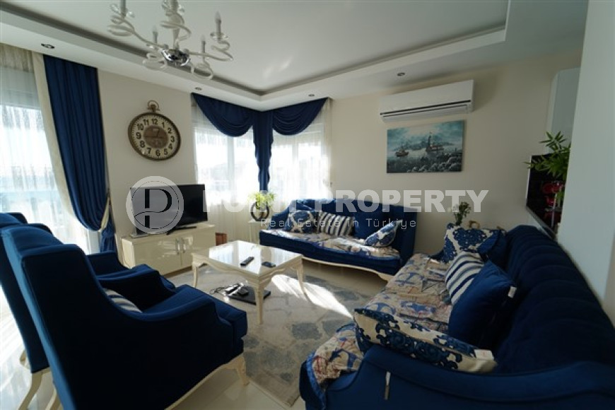 Меблированный дуплекс-пентхаус 3+1, 185м², с видом на море в районе Кестель, Аланья-id-1379-фото-3