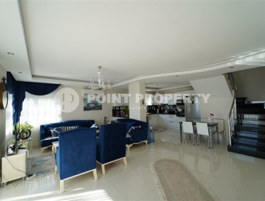 Меблированный дуплекс-пентхаус 3+1, 185м², с видом на море в районе Кестель, Аланья-id-1379-фото-4