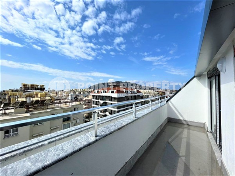 Двухуровневая квартира с тремя спальнями на этапе строительства, в центре Алании, 300м до моря-id-1695-фото-13